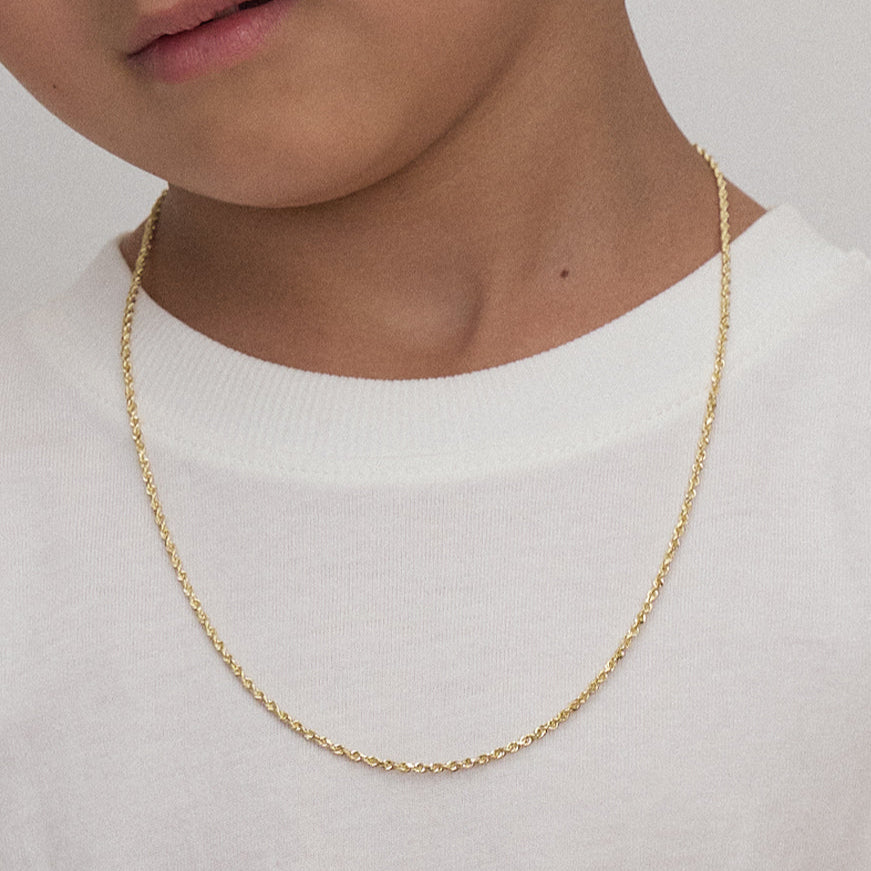 Boys Clarkson 14K Solid Yellow Rope Chain