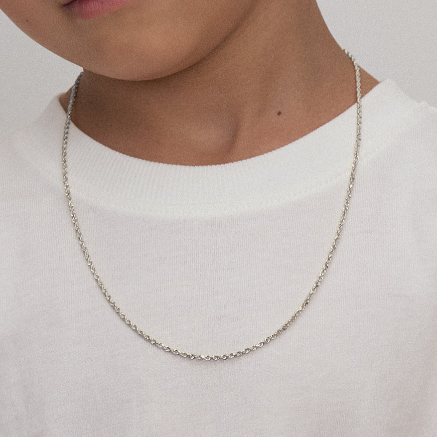 Boys Clarkson 14K Solid White Rope Chain