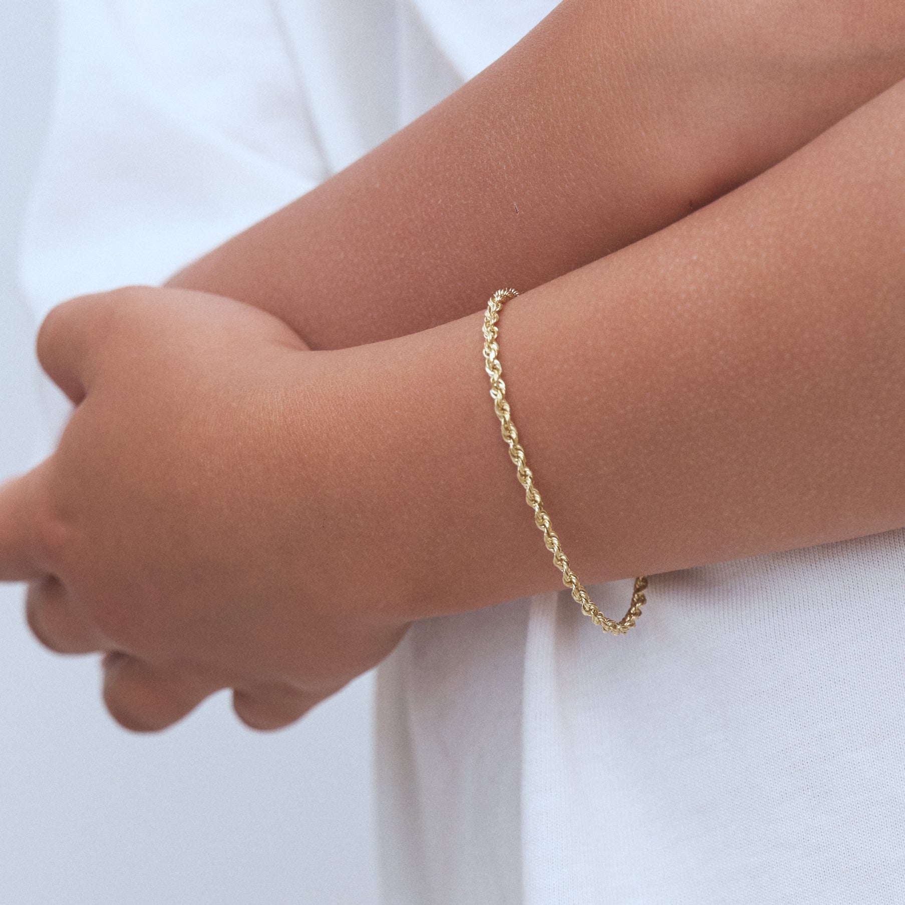 Boys Clarkson 14K Solid Rope Link Bracelet