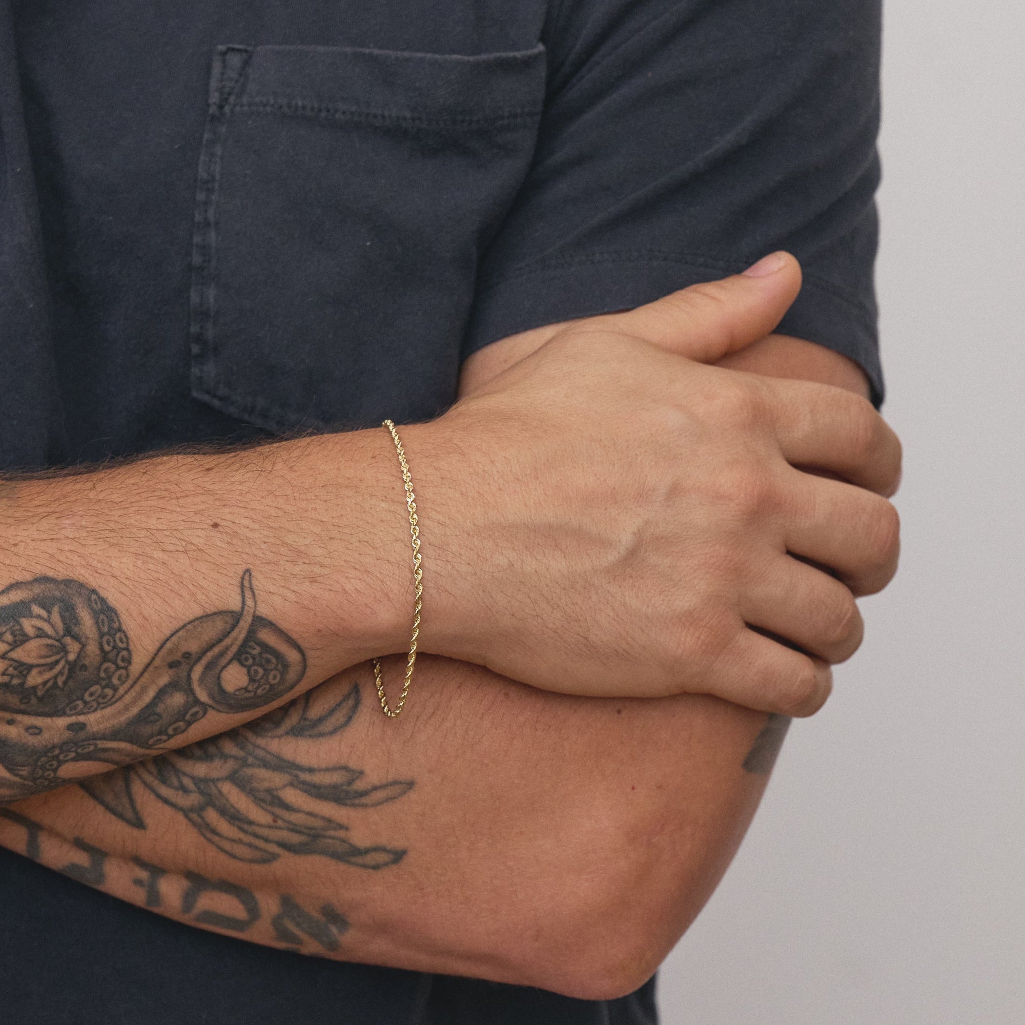 Dads Clarkson 14K Solid Rope Link Bracelet