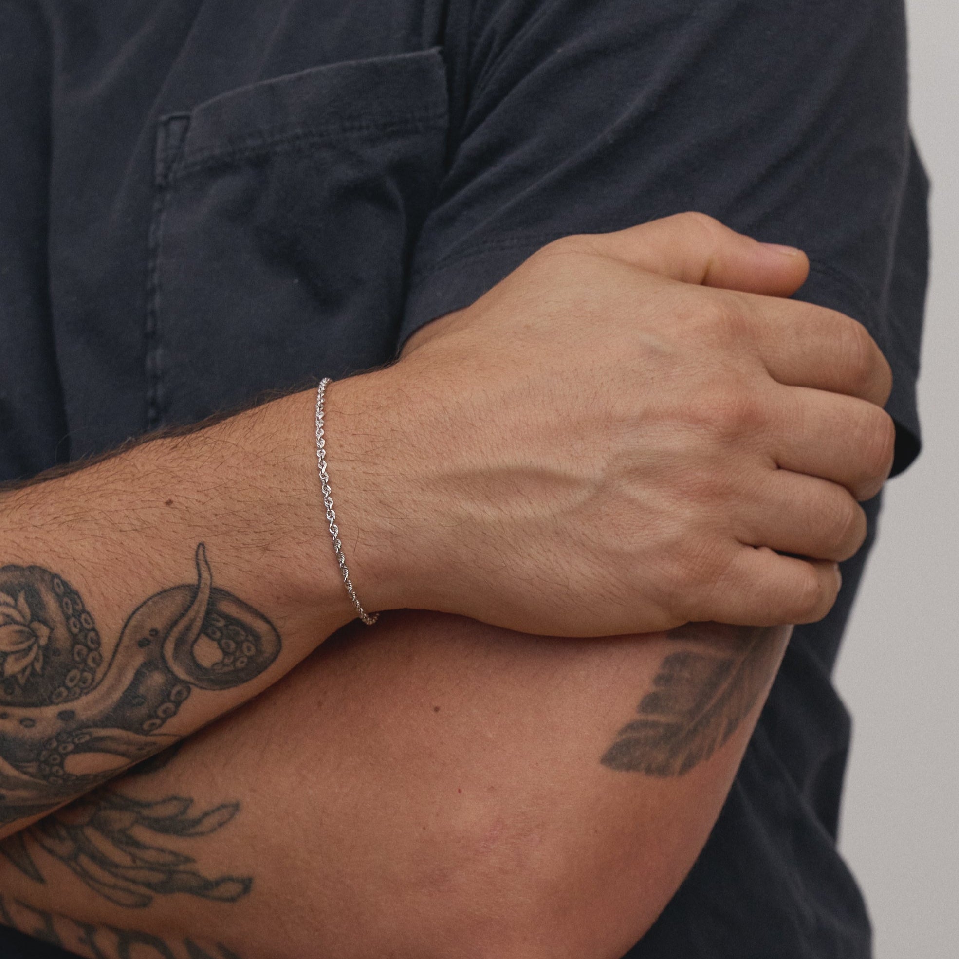 Dads Perry Sterling Silver Rope Link Bracelet